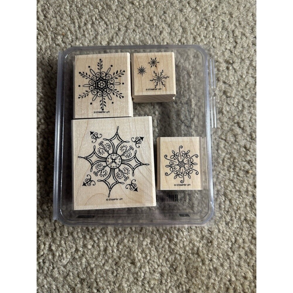 Stampin' Up!  Serene Snowflakes Wood Mounted Rubber Stamp Set, Winter, Snow